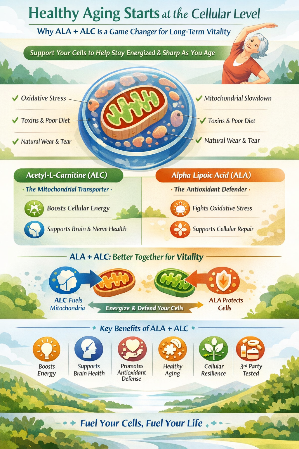 Healthy Aging Starts at the Cellular Level: Why ALA + ALC Is a Game Changer for Long-Term Vitality