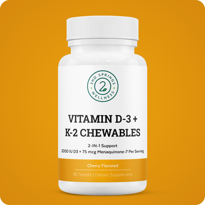 Vitamin D3 + K2 (Menaquinone-7) Chewable Tabs