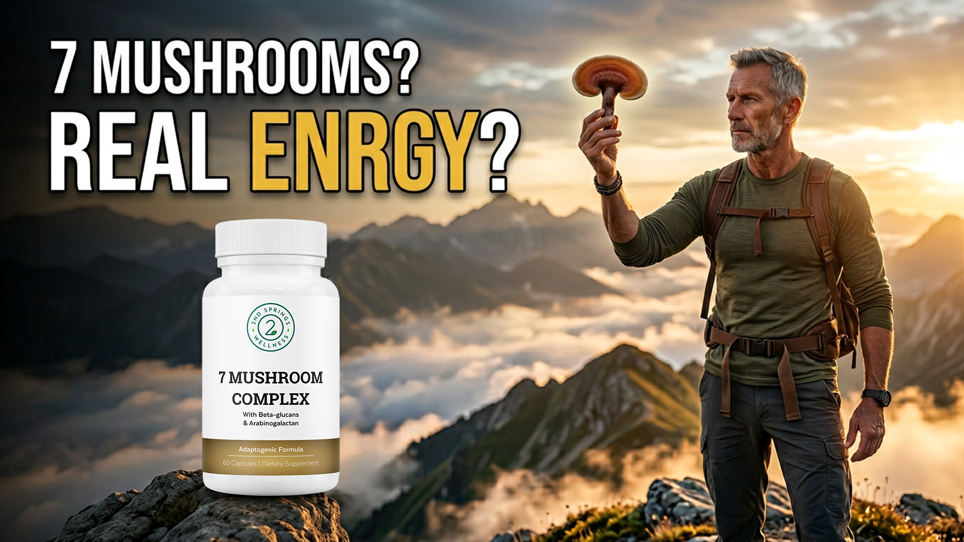 Load video: 7 Mushroom Complex Benefits | Natural Energy, Focus &amp; Immune Support | 2nd Springs