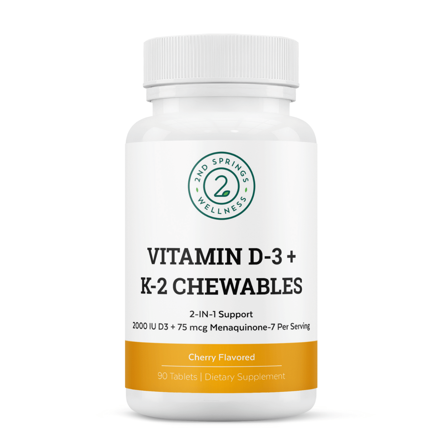 Vitamin D3 + K2 (Menaquinone-7) Chewable Tabs